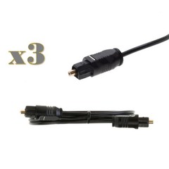 3-Pack – 1.5FT Toslink Digital Optical Audio Cable SPDIF Fiber Optic Sound Cord
