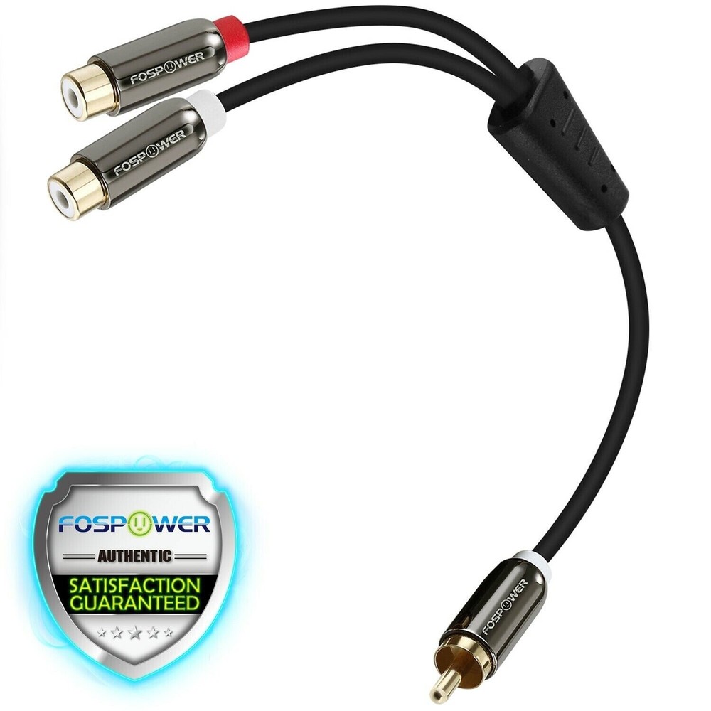 FosPower 8in 1RCA Male to 2RCA Female Stereo Audio Adapter Cable Cord Plugs