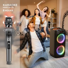 Large Sound Speaker with 2 Mics Bluetooth for Outdoor Events & Birthday Party