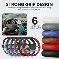 Universal Car Carbon Fiber Steering Wheel Cover Anti-Skid, Butterfl Color: re