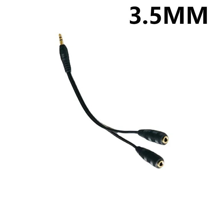 3.5mm AUX Audio Mic Splitter 1 Male to 2 Female Gold Plated Headphone Cable