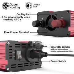6000W Power Inverter DC 12V to AC 110V /120V Car Sine Wave Converter Dual USB