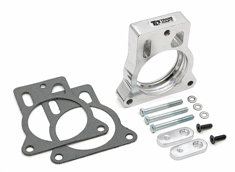 TRANSDAPT 2566 Throttle Body Spacer; Torque-Curve; 1″ Thick; Natural; Aluminum;