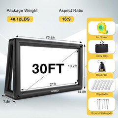 Inflatable Projector Screen 30FT Blow up Movie Screen Outdoor Projector G2U