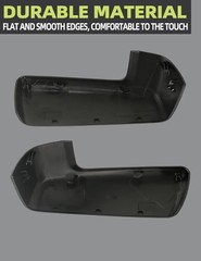 Top Half Mirror Cover Textured Black Compatible with Chevy Textured Black -Pair