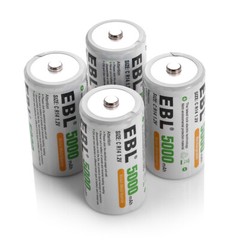 Lot D C Cell Size Rechargeable Batteries High Capacity NiMH /LCD Battery Charger