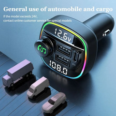 Bluetooth 5.0 Car Wireless FM Transmitter Adapter USB PD Charger AUX Hands LOT
