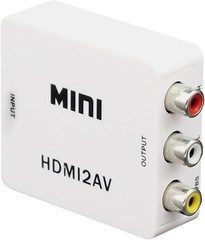 Mini HDMI to AV Converter 1080P HDMI2AV RCA Adapter NTSC PAL White