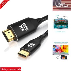 USB C to Mini HDMI Cable 6FT, High Speed 4K Cord Black