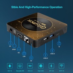 Android TV Box 8K Ultra HD Media Player 4GB RAM 64GB ROM WiFi Netflix Youtube