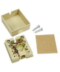 8x 1 Port RJ11 6P4C Telephone/Phone Line Ivory Modular Jack Surface Mount Box