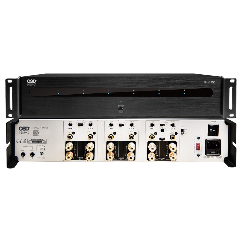 6Ch x 175W Home Theater Amplifier, 6/5/4/3-Ch w/ Subwoofer Controls HTD-6150