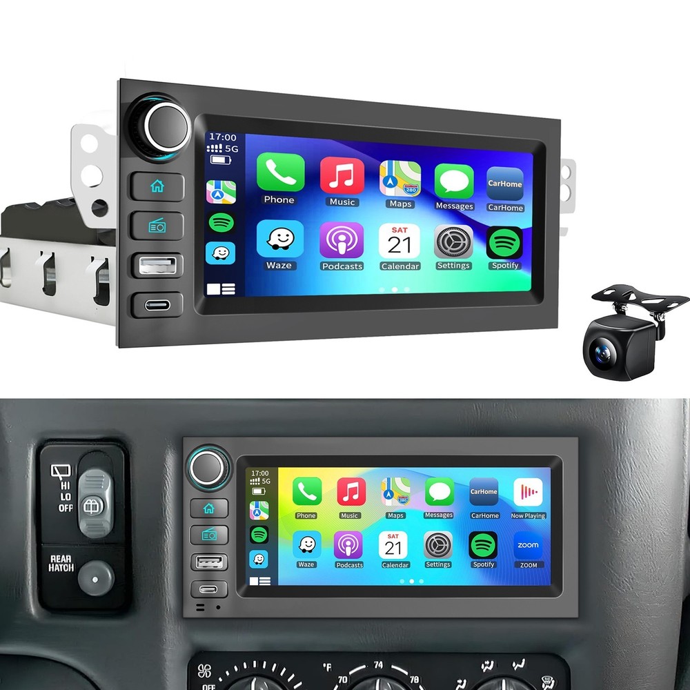 4+64G Apple Carplay Car Stereo Radio GPS For Chevy Blazer S10 Camaro 1998-2002