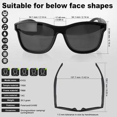 AI Smart Glasses, Polarized Bluetooth Sunglasses for Men Women | Real-Time Trans