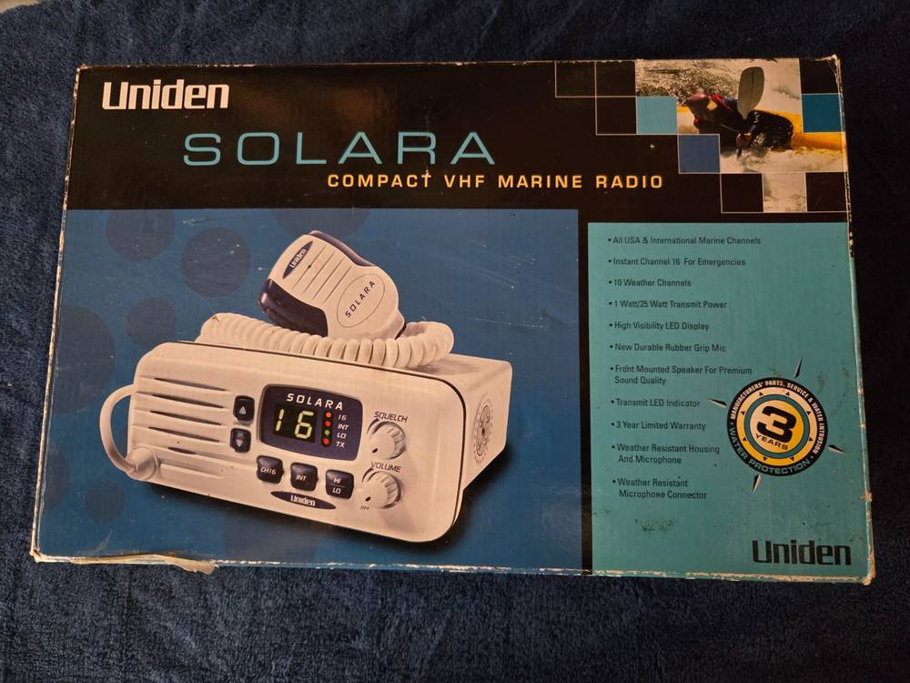 Uniden Solara VHF Marine Radio White in Box – New Old Stock Complete