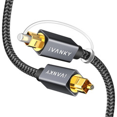 IVANKY Optical Audio Cable, 10Ft Toslink Fiber Optic Cord, S/PDIF Digital Optica