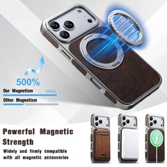 Classic Textured Crazy Horse Pattern Slim PU Leather Case fits iPhone 17 Pro Max