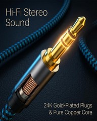 Aux Cord 5Ft/1.5M, Nylon Braided 3.5Mm Audio Cable Headphone Cable 3.5Mm Male to