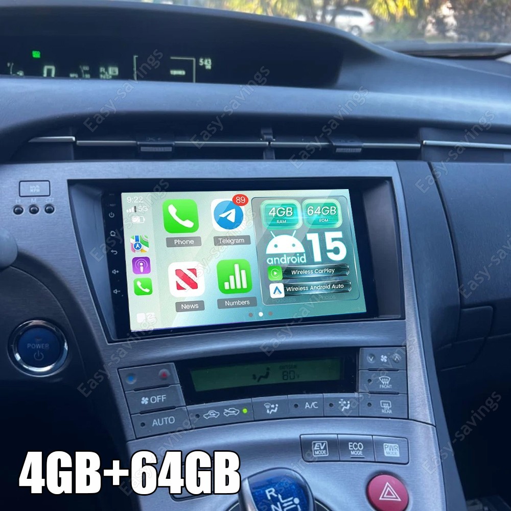 For Toyota Prius 2010-2015 Apple Carplay Car Stereo Radio Android 15 GPS BT 64GB