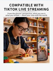 AI Smart Glasses 800W Camera Live Video Recorder Real-Time Translation f android