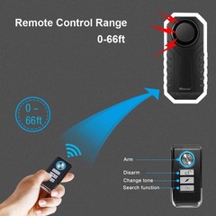 113dB Bike Alarm Wireless Vibration Motion Sensor Waterproof Motorcycle Alarm…