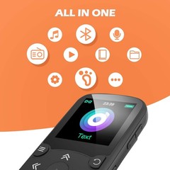 Portable 64GB MP3 Player with Clip Bluetooth 5.3 Hi Fi Sound Lossless Quality