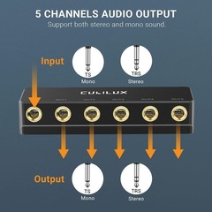 Durable 5-Channel Audio Splitter – Ideal for Guitars, Monitors & Headphones