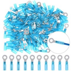 10-100pcs Marine Grade 1/4″ Ring Wire Connectors 16-14 AWG Heat Shrink Terminals