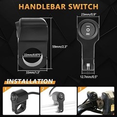 22mm 7/8in Aluminum Alloy Motorcycle Handlebar Headlight Switch Three-Position W