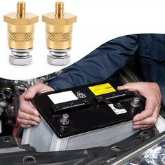 2pcs Car Battery Connection Terminals Brass Battery Poles Adapter 6mm Thread