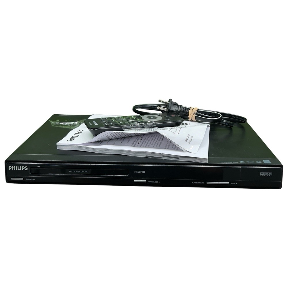 Philips DVP3982/F7 DVD Player HDMI 1080p Upscaling Remote Manual Tested