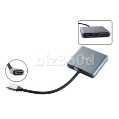 USB 3.0 Type C to Dual HDMI Adapter DisplayLink Mirror Dual 4K@30Hz Monitor Hub