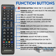 Original Samsung Remote for 4K UHD Smart TVs | Classic Full-Button Layout NEW