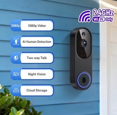 Wireless Wi-Fi Video Doorbell Camera with Two-Way Audio