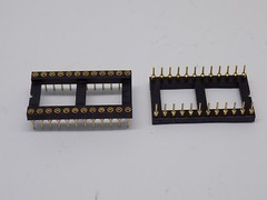 10x 24 PIN IC SOCKET ASSMANN GERMANY GOLD PINS