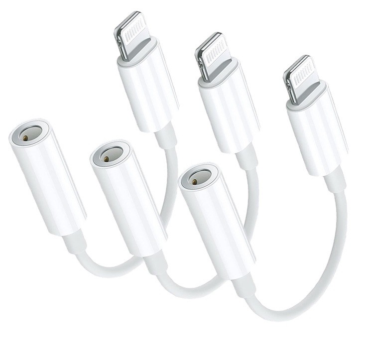 Apple MFi Certified 3 Pack Lightning 3.5mm Headphone Aux Audio Jack Adapte…!