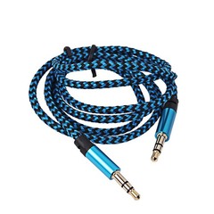 Blue 10ft Long AUX Cable Jack Gold-Plated Plug Audio Wire Cord for iPod Phone