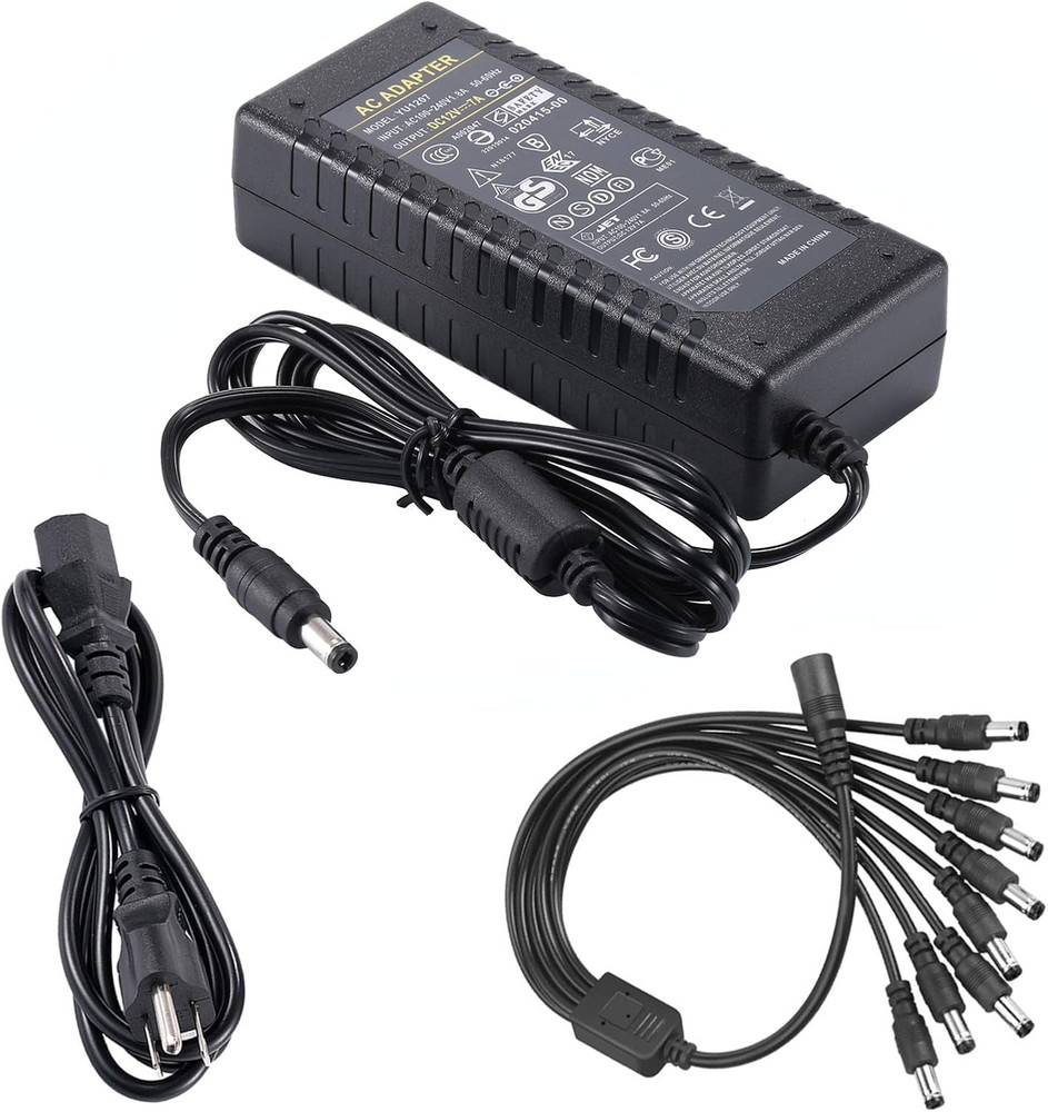 12V 7A Power Supply Security Surveillance – AC 100-240V to DC 12 Volt 7 Amp Swit