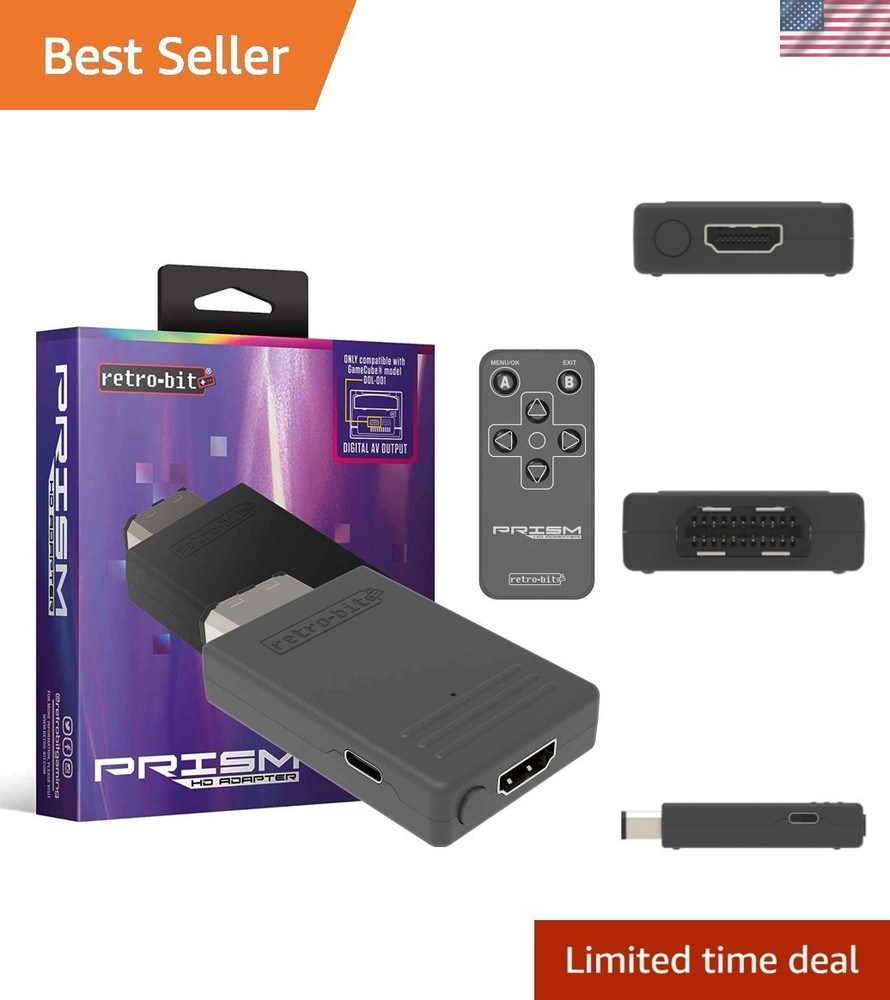 Prism HDMI Adapter for GameCube – AV to HDMI Converter/Upscaler for 1080P Sup…