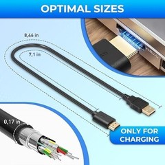 USB to HDMI Cable, USB 2.0 Male to HDMI Male Charger Cable Splitter Adapter Port