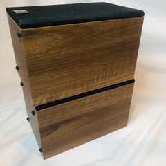 Angel’s Horn Bookshelf Speakers Wood Grain Pair Tested & Working 18W 4ohm