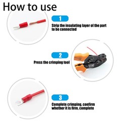 500PCS Insulated Fork Connector Kit,22-16/16-14/12-10 AWG Insulated Spade Crimp