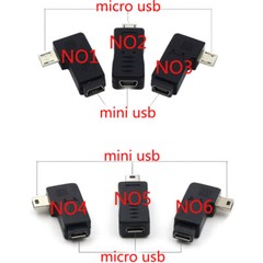 Micro USB to Mini USB Male Female Adapter Data Sync Converter Connectors Angle