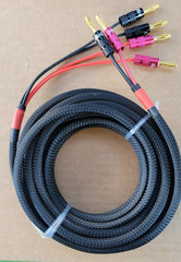 6ft-50’FT Copper Bi-Wire Audio Speaker USA OFC 1-Cable, 9-AWG to 4X12AWG Banana