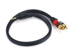 Monoprice 1.5ft Premium 3.5mm Stereo Male to 2RCA Male 22AWG Cable – Black