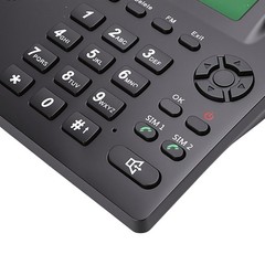 Cordless Landline Phone Dual SIM Multifunction For Home Black Easy To Use