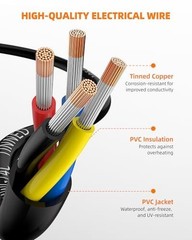 CONEPY 18 Gauge 4 Conductor Tinned Copper Wire 50FT for Automotive RV Marine