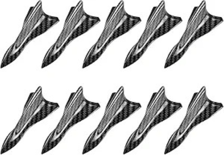10PCS Car Diffuser Shark Fin Set, Mini Fashion Self-Adhesi Color: Carbon Fiber