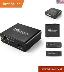 Versatile TNP HDMI to DVI Converter with Multiple Audio Options – Black