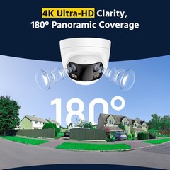 ANNKE 4K Dual Lens 180° View AI Color Night PoE Security IP Camera Two-Way Audio